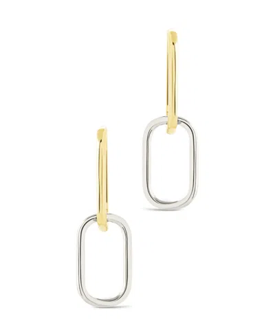 Sterling Forever Raleigh Link Drop Hoop Earrings In Multi