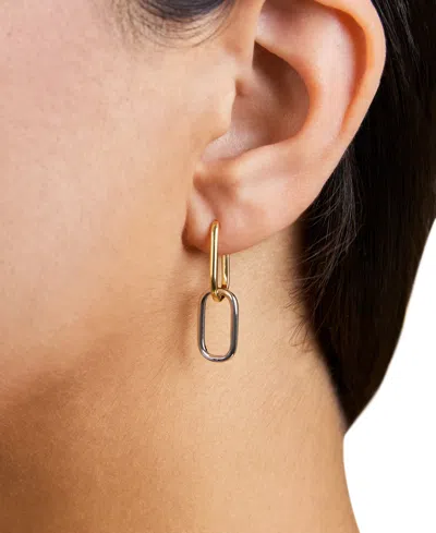 Sterling Forever Raleigh Link Drop Hoop Earrings In Multi