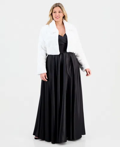 Bcx Trendy Plus Size Fleece Jacket In White