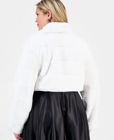 Bcx Trendy Plus Size Fleece Jacket In White