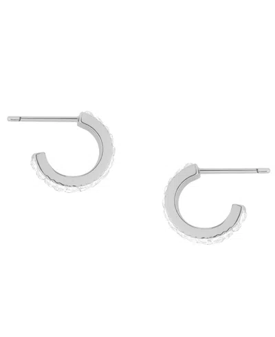 And Now This 2-pc. Cubic Zirconia 18k Silver Plated Hoop And Stud Earrings Set, Macy's Exclusive In Metallic