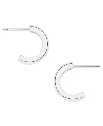 And Now This Cubic Zirconia Silver Plated Huggie Hoop Earrings, Macy's Exclusive In Metallic