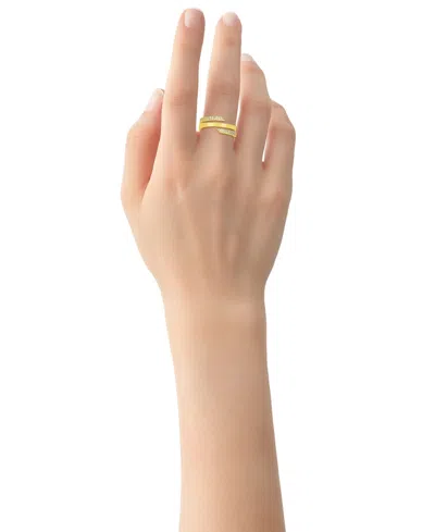 And Now This Cubic Zirconia 18k Gold Plated Brass Coil Ring, Macy's Exclusive In Gold