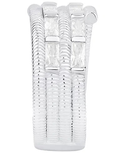 And Now This Cubic Zirconia Silver Plated Coil Ring, Macy's Exclusive In Silver