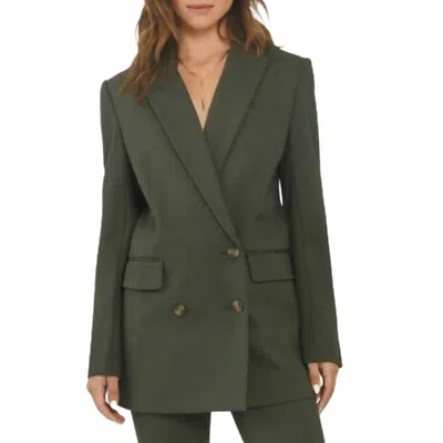 Something Navy Danielle Double Breasted Blazer In Olive In Green