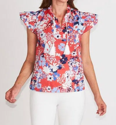 Ck Bradley Kimball Top In Poppy Coral In Multi