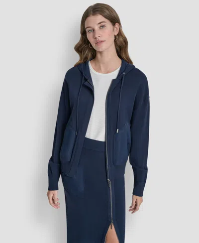 Dkny Women's Hooded Sweater In Blue
