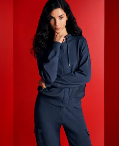 Dkny Women's Hooded Sweater In Blue