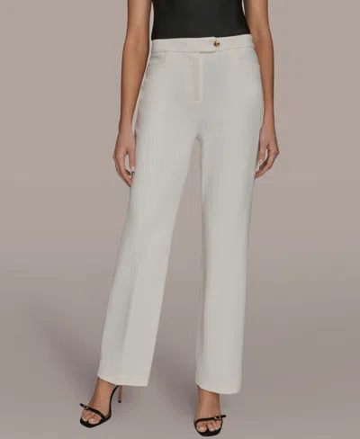 Donna Karan Women's Flared Mid-rise Pants In White