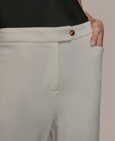 Donna Karan Women's Flared Mid-rise Pants In White