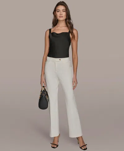 Donna Karan Women's Flared Mid-rise Pants In White