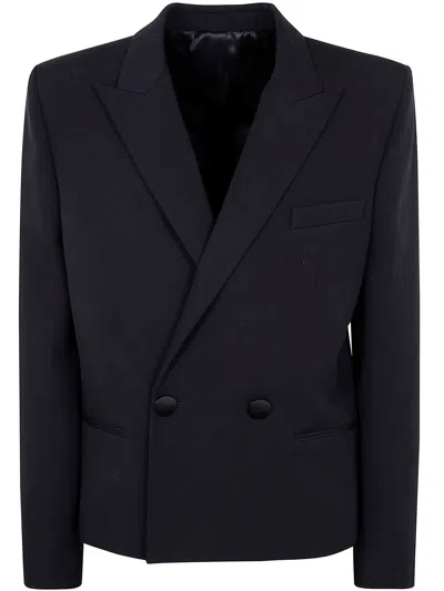 Balmain Double Breasted Tailored Blazer In Blue