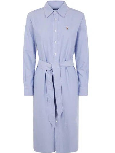 Polo Ralph Lauren N Cory Long Sleeve Day Dress In Blue