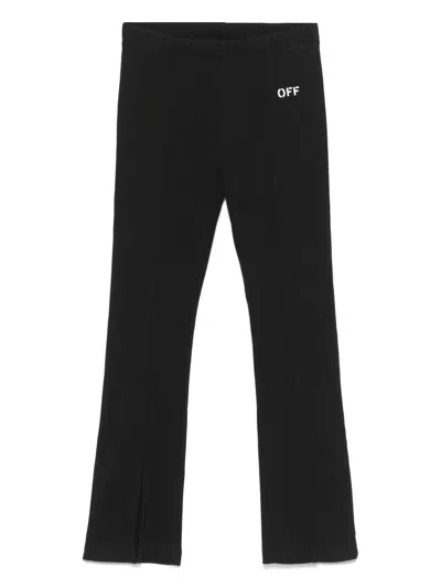 Off-white Off Stamp Clear Ribbed Pant By Off White Kids In Black