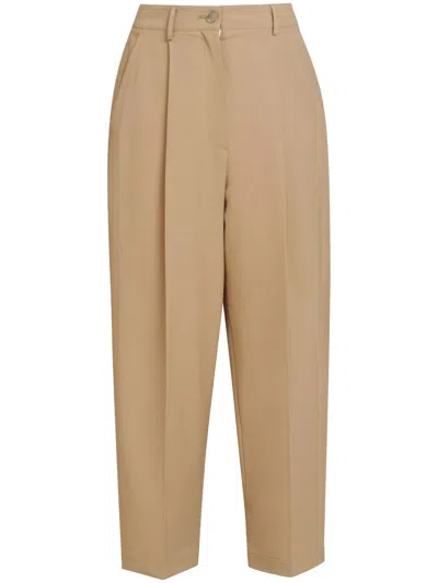 Marni Wide Leg Trousers In Brown