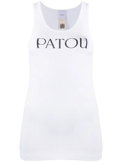 Patou Organic Cotton Fitted Tank Top Clothing In White