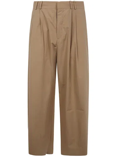 Studio Nicholson Double Pleat Volume Pant In Brown