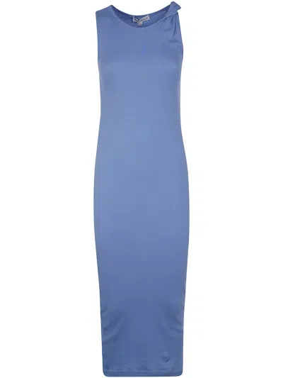 Jw Anderson J. W.anderson Anchor Embroidery Twisted Strap Dress By J. W.anderson In Blue
