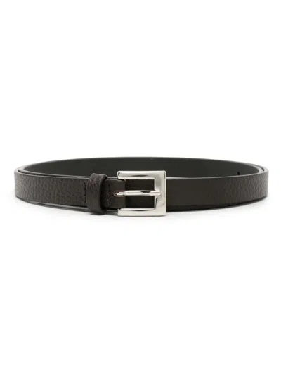 P.a.r.o.s.h Pebbled Leather Belt In Black