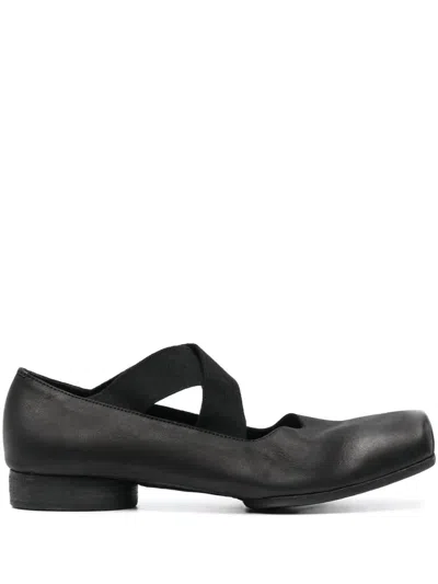 Uma Wang Leather Ballerinas In Black