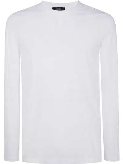 Zanone Crew Neck Plain Design Long Sleeves In White