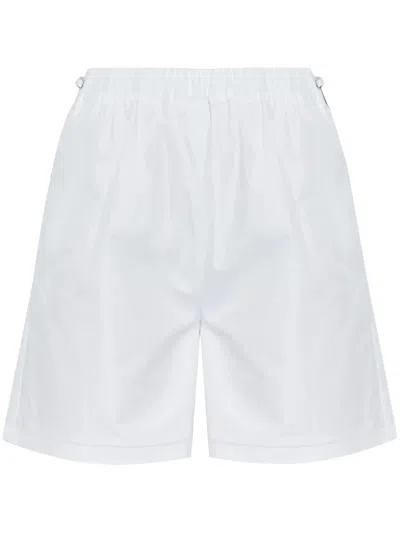 Max Mara Waistband Drawstring Eyelets Pockets Shorts In White