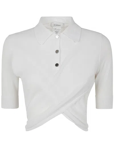 Sportmax Shaker Cropped Polo Shirt In White