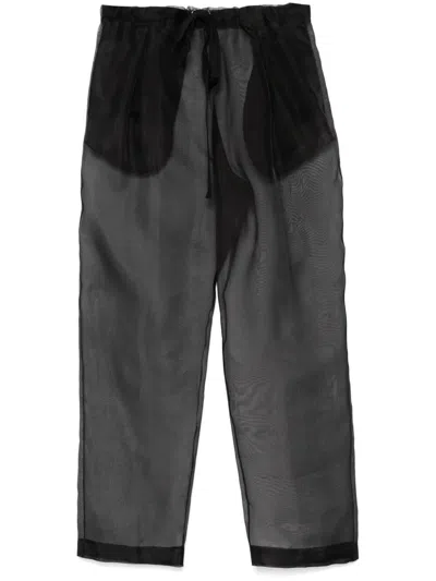 Khaite Trenton Silk Trousers In Gray