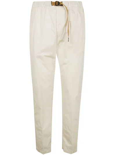 White Sand Drawstring Trousers In Neutral