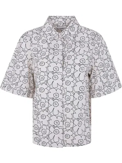 Marimekko Standardi Piirto Unikko Shirt In White