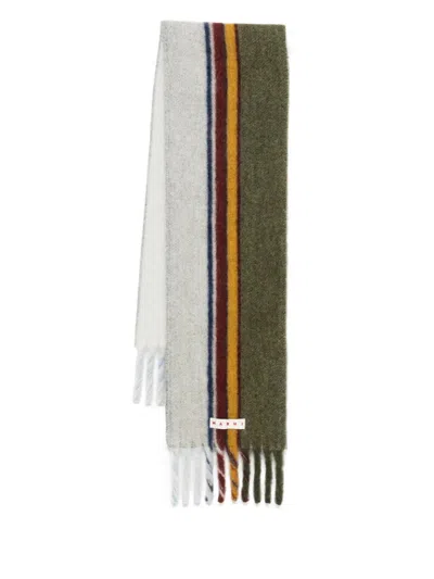 Marni Logo-patch Scarf In Multi