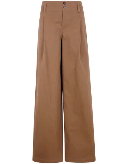 Chloé Wide Leg Trousers In Brown