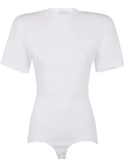 Magda Butrym Short Sleeves Bodysuit In Sand