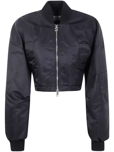 Sportmax Solid Bomber Jacket In Blue