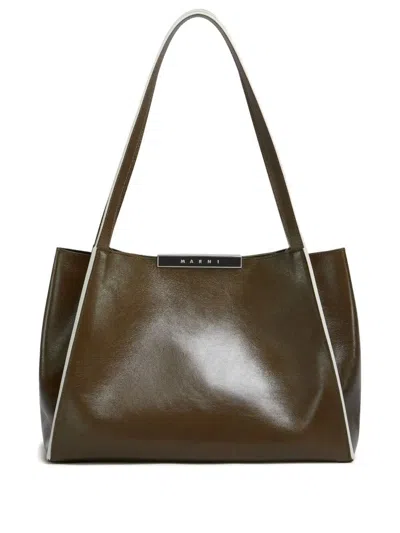 Marni Tote Ew Small Bag In Green