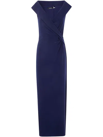 Ralph Lauren Leonidas Sleeveless Gown Dress In Blue