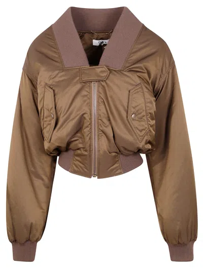 Chloé Bomber Jacket In Nylon In Brown