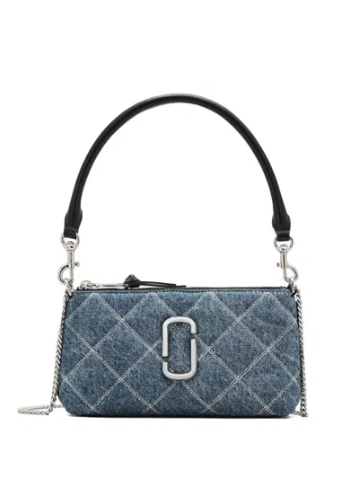 Marc Jacobs The Pochette Quilted Denim Snapshot In Blue
