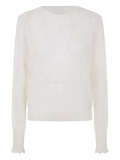 Twinset Twin-set White Cashmere Blend Sweaters In White