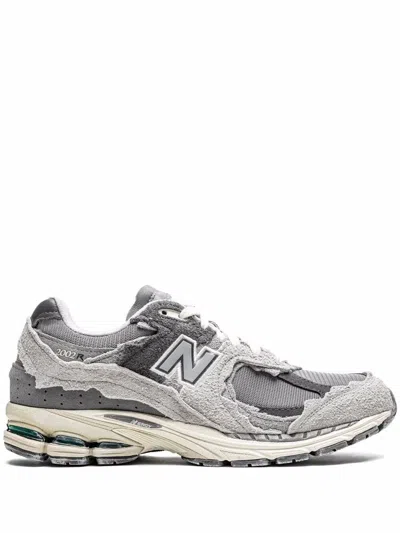 New Balance 2002r Grey Low Top Sneakers With Logo Patch In Suede Unisex In Gray
