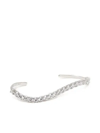 Panconesi Crystal-embellished Ear Cuff In Silver