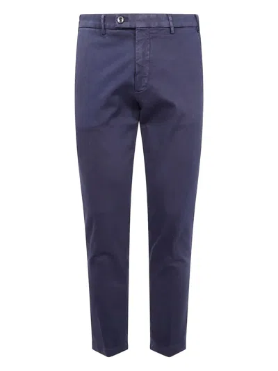 Michael Coal Button-fly Cotton Trousers In Blue