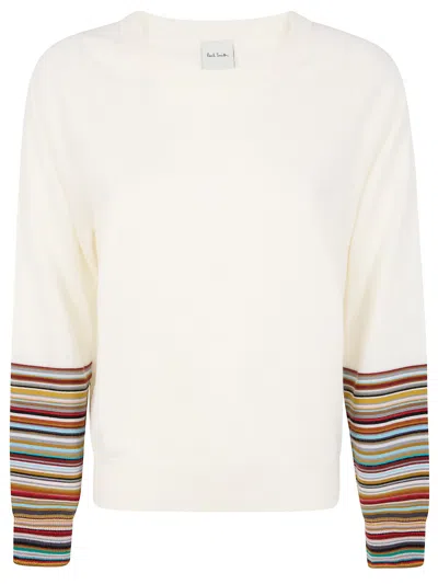 Paul Smith White Merino Wool Sweaters In Neutral