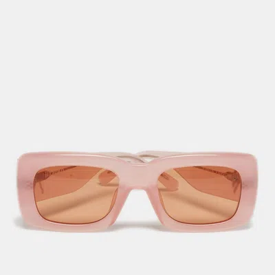 Pre-owned Linda Farrow X The Attico Pink Marfa Rectangle Sunglasses