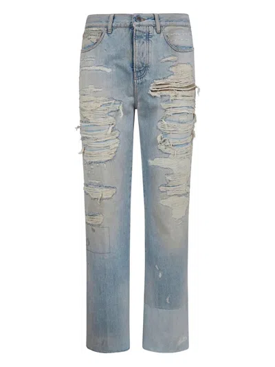 Amiri Distressed-effect Denim Jeans In Blue