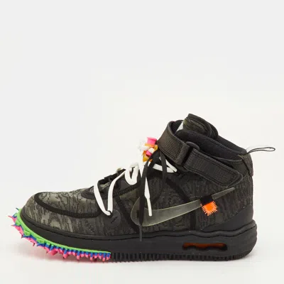 Pre-owned Off-white X Nike Air Force 1 Mid Size 42 Black Fabric Lace Up Sneakers