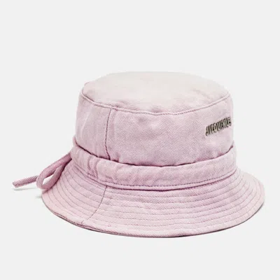Pre-owned Jacquemus Pink Le Bob Gadjo Canvas Bucket Hat Size 58