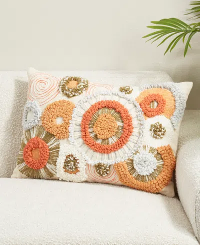 Saro Lifestyle Boho Circles Poly Filled Decorative Pillow, 16" X 24" In Multi