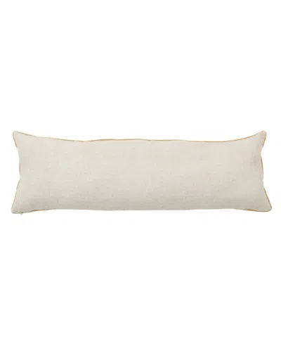 Saro Lifestyle Embroidered Snowflake Poly Filled Decorative Pillow, 13" X 40" In Nude