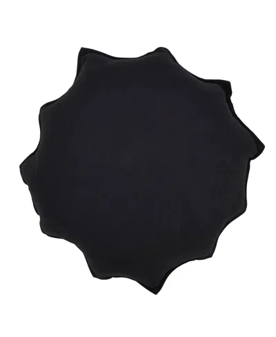 Saro Lifestyle Embroidered Spider Web Poly Filled Decorative Pillow, 18" X 18" In Black